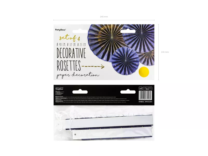 4 rosette di carta blu Party Night