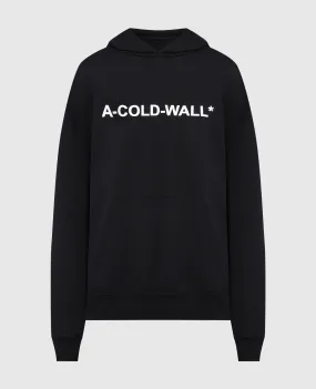 A Cold Wall Felpa nera con cappuccio con logo ACWMW143A