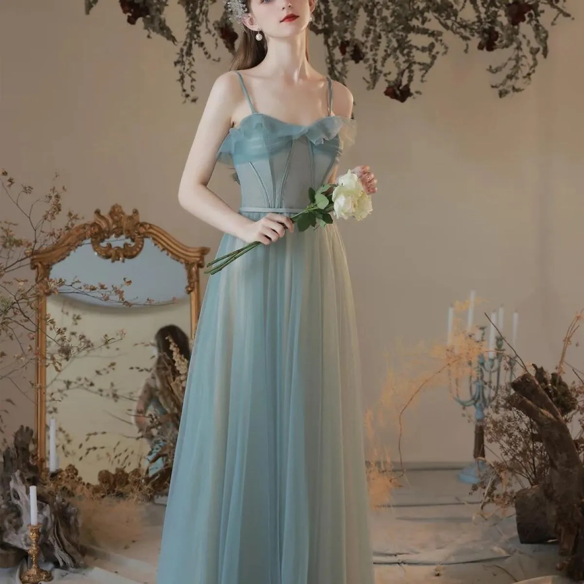 Abito da sera da donna Abito da donna elegante di lusso da notte con maniche lunghe Abito da ballo Abito formale Richiesta adatt