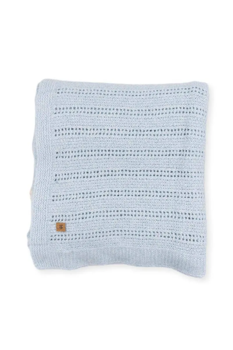 BAMBOOM Copertina in lana cable Azzurro 74*100