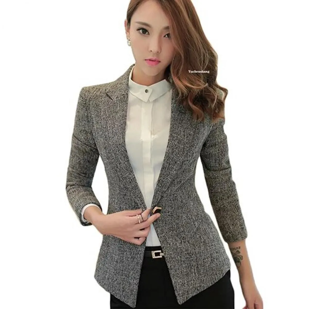 Blazer color autunno Donna Giacca blazer da donna verde Giacca invernale Blazer verde da donna