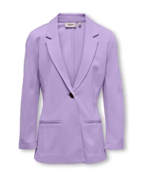 Blazer color lilla in jersey punto Milano con chiusura a un bottone 10-14 anni