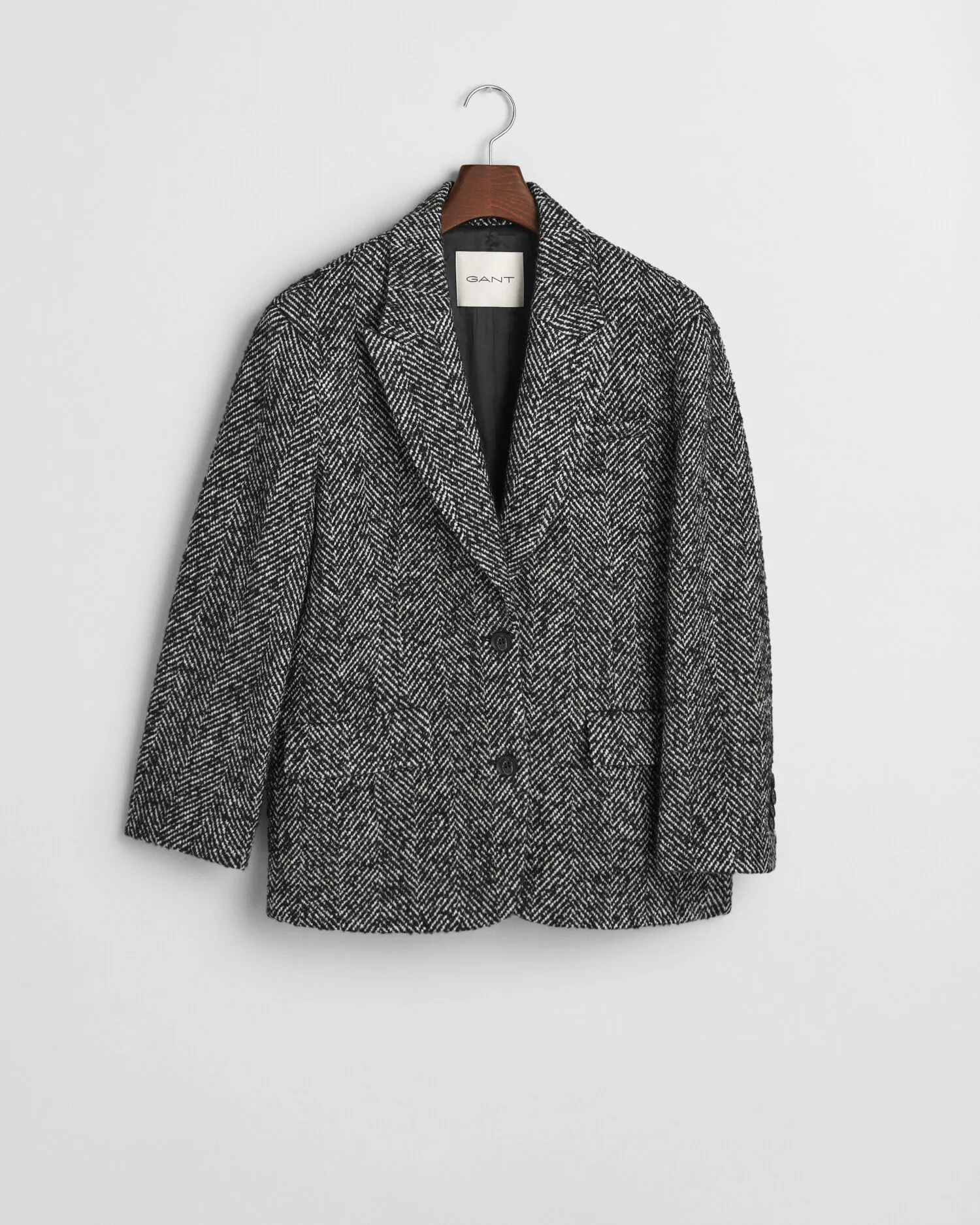 Blazer con motivo a spina di pesce relaxed fit    