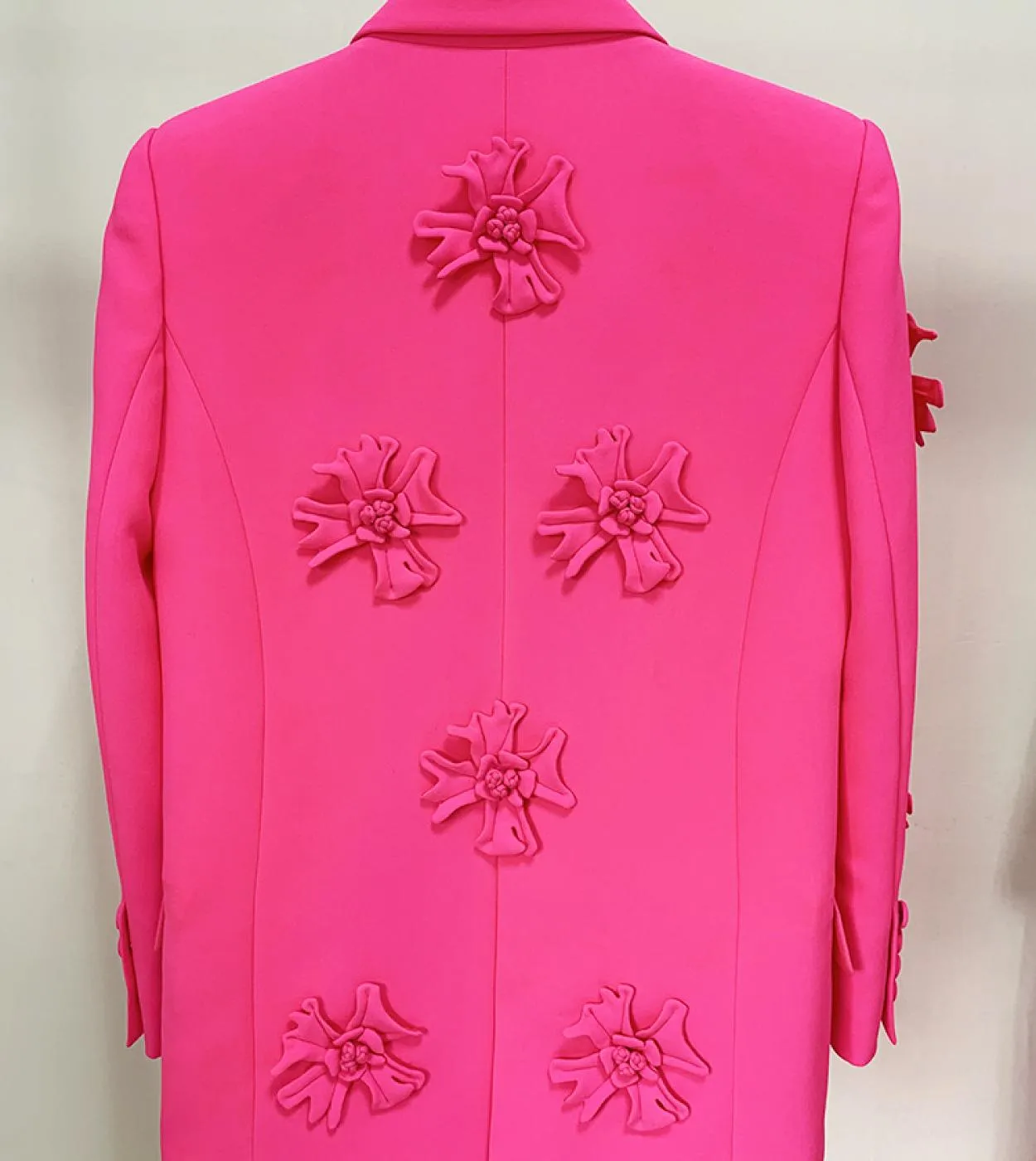 Blazer rosa caldo ricamo fiore 2023 nuovo design doppio petto abiti da ufficio moda donna pantaloni tuta blazer Pan