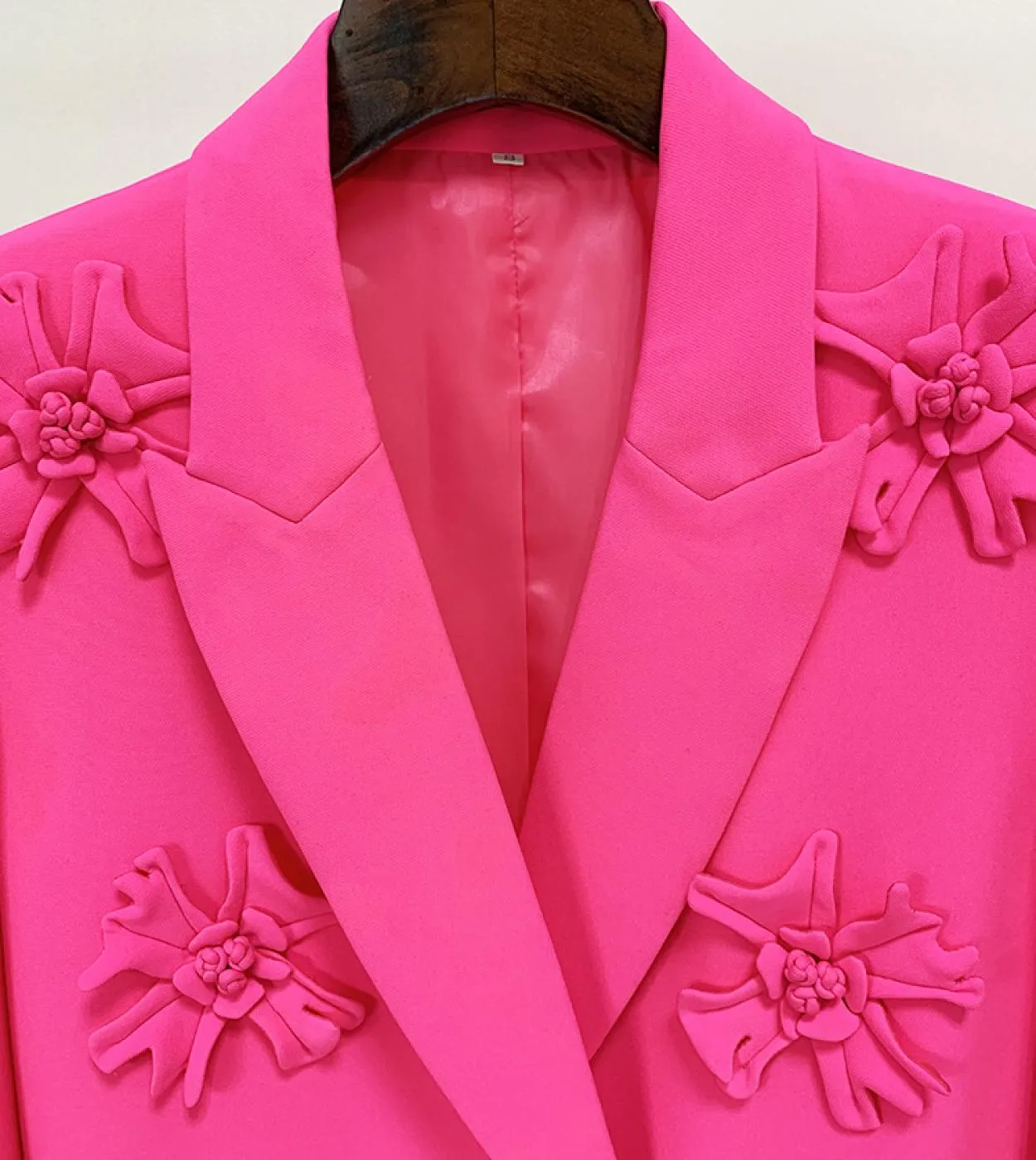 Blazer rosa caldo ricamo fiore 2023 nuovo design doppio petto abiti da ufficio moda donna pantaloni tuta blazer Pan