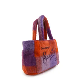 Borsa Clarine Check Arancione E Viola