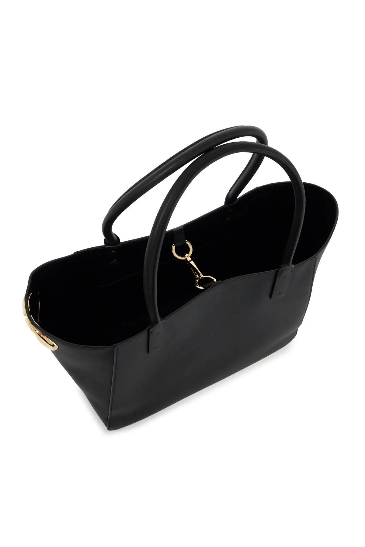 Borsa tote VLogo Side in vitello nappato