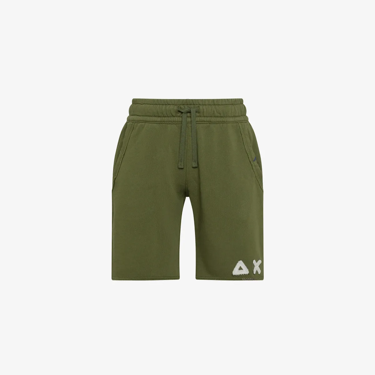 BOY'S PANT SHORT VINTAGE BROKEN COTT.FL. VERDE SCURO