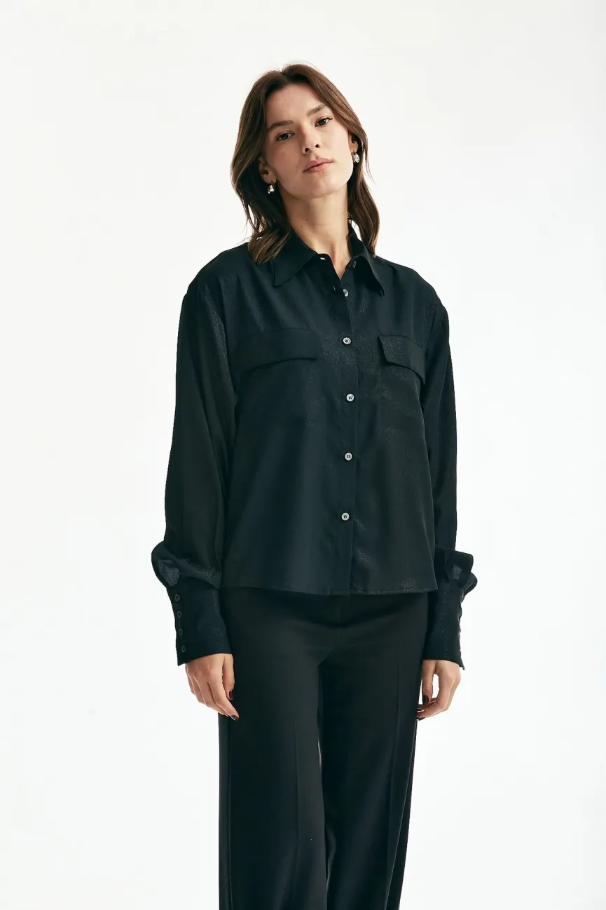 Camicia con lurex nero 