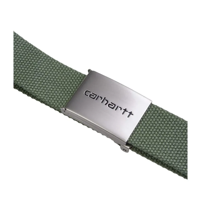 Cintura Carhartt WIP Clip Belt Chrome Verde Dollaro