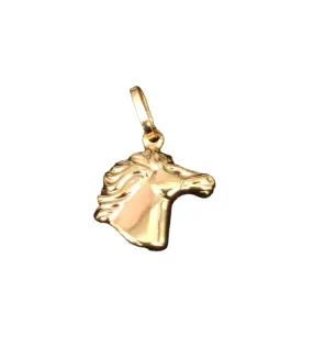 Ciondolo testa di cavallo in oro giallo