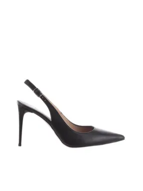 Décolleté slingback in pelle