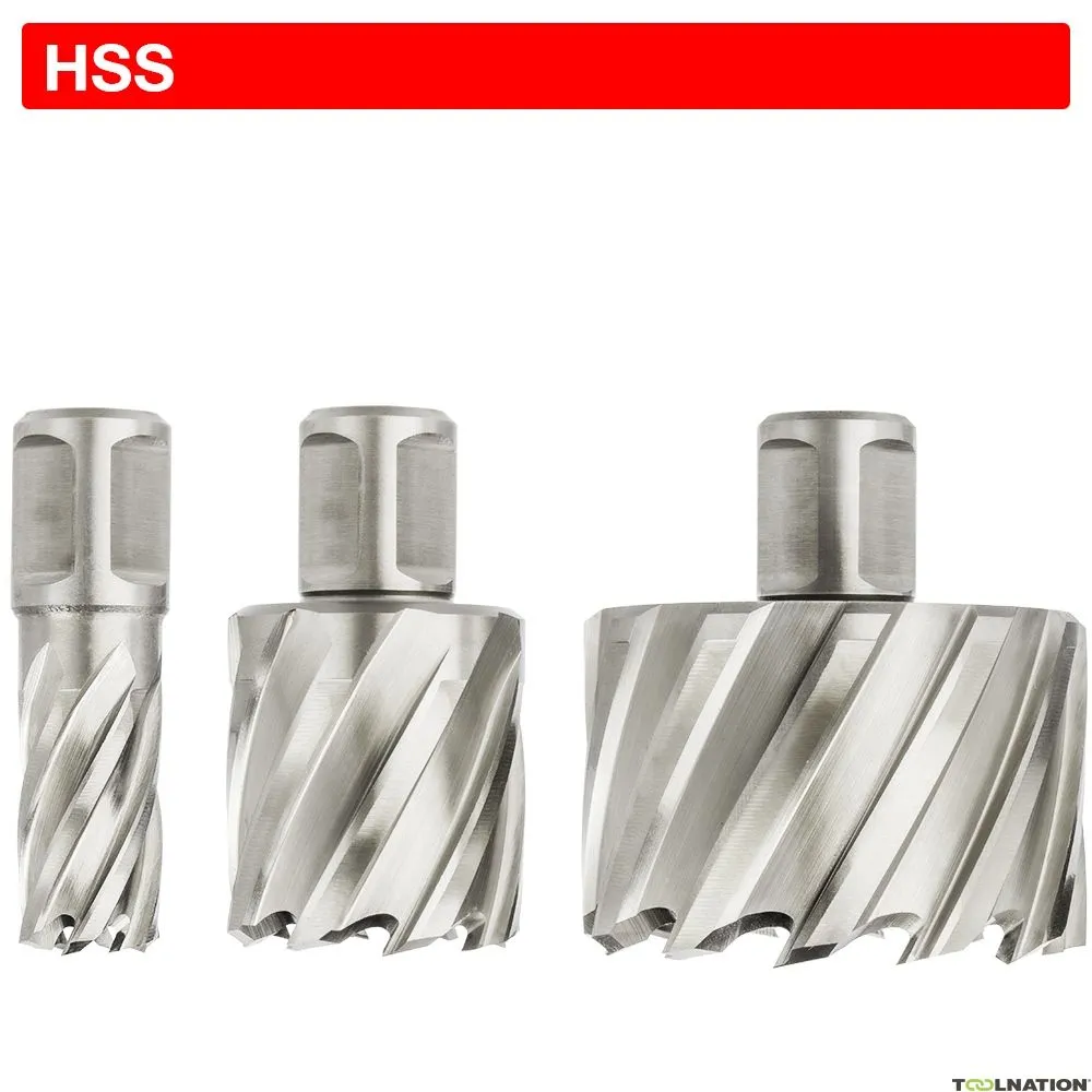 Euroboor 21007503001004 HCY.300 Punta per carotaggio, HSS, D 30 mm, DoC 75 mm, Weldon
