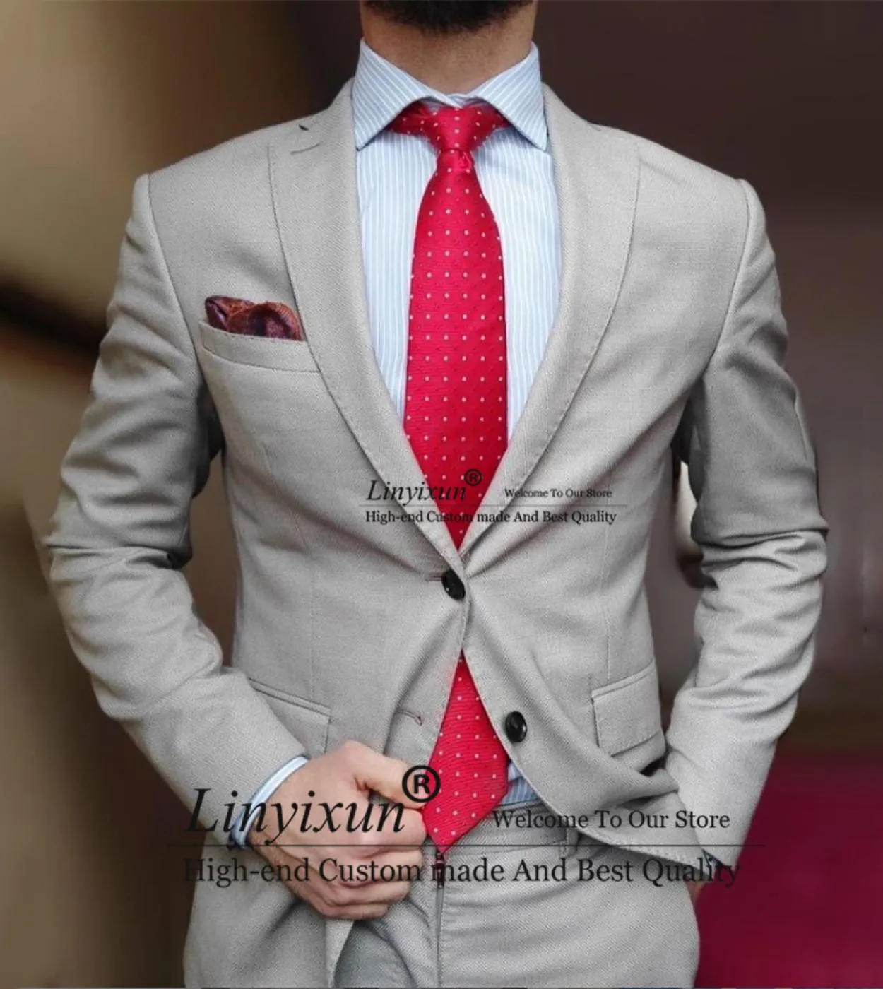 Fashion Grey Daily Mens Suit Formal Business Blazer Slim Fit Wedding Groom Tuxedo Banquet 2 pezzi Jacket Pants Set Costu