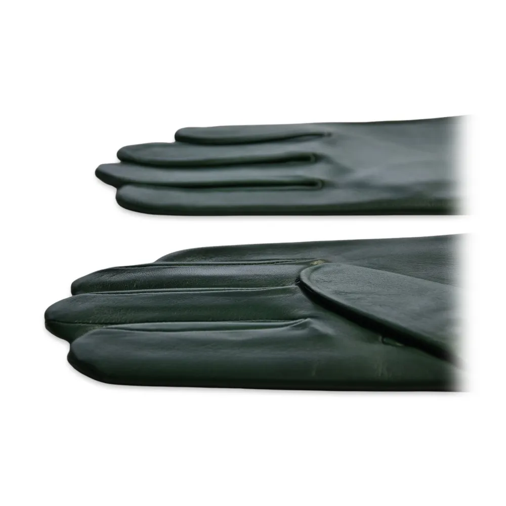 Fefè Napoli - Guanti Uomo Pelle Verde Oliva - Guanti - Handmade in Italy - Luxury Exclusive Collection