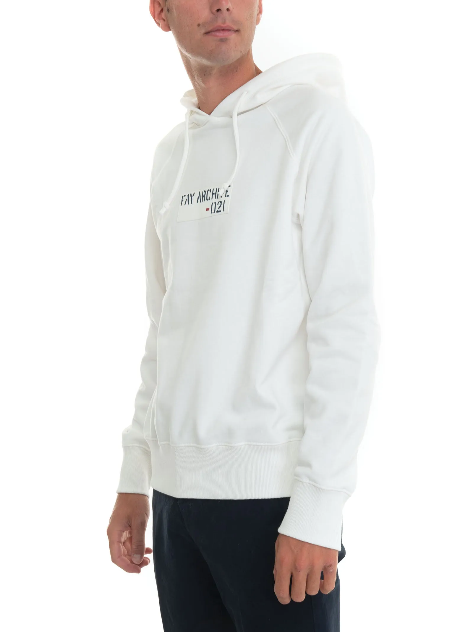 Felpa con cappuccio Bianco Fay Uomo