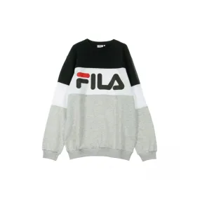 FELPA GIROCOLLO STRAIGHT BLOCKED CREW BLACK/LIGHT GREY MELANGE