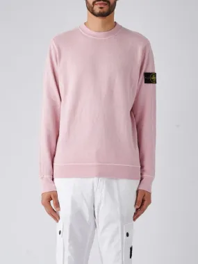 Felpa uomo Stone Island in cotone Rosa