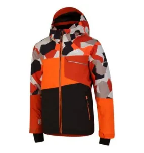 Giacca da sci per bambini Dare2B Traverse Jacket (Puffins Orange Geo Camo Print/Nero)