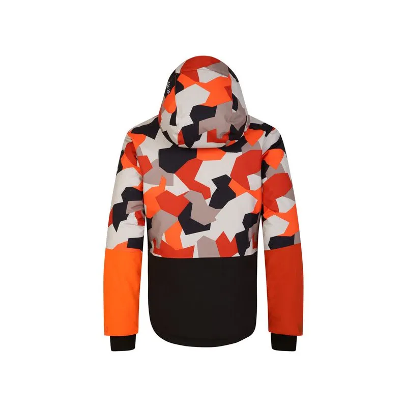 Giacca da sci per bambini Dare2B Traverse Jacket (Puffins Orange Geo Camo Print/Nero)