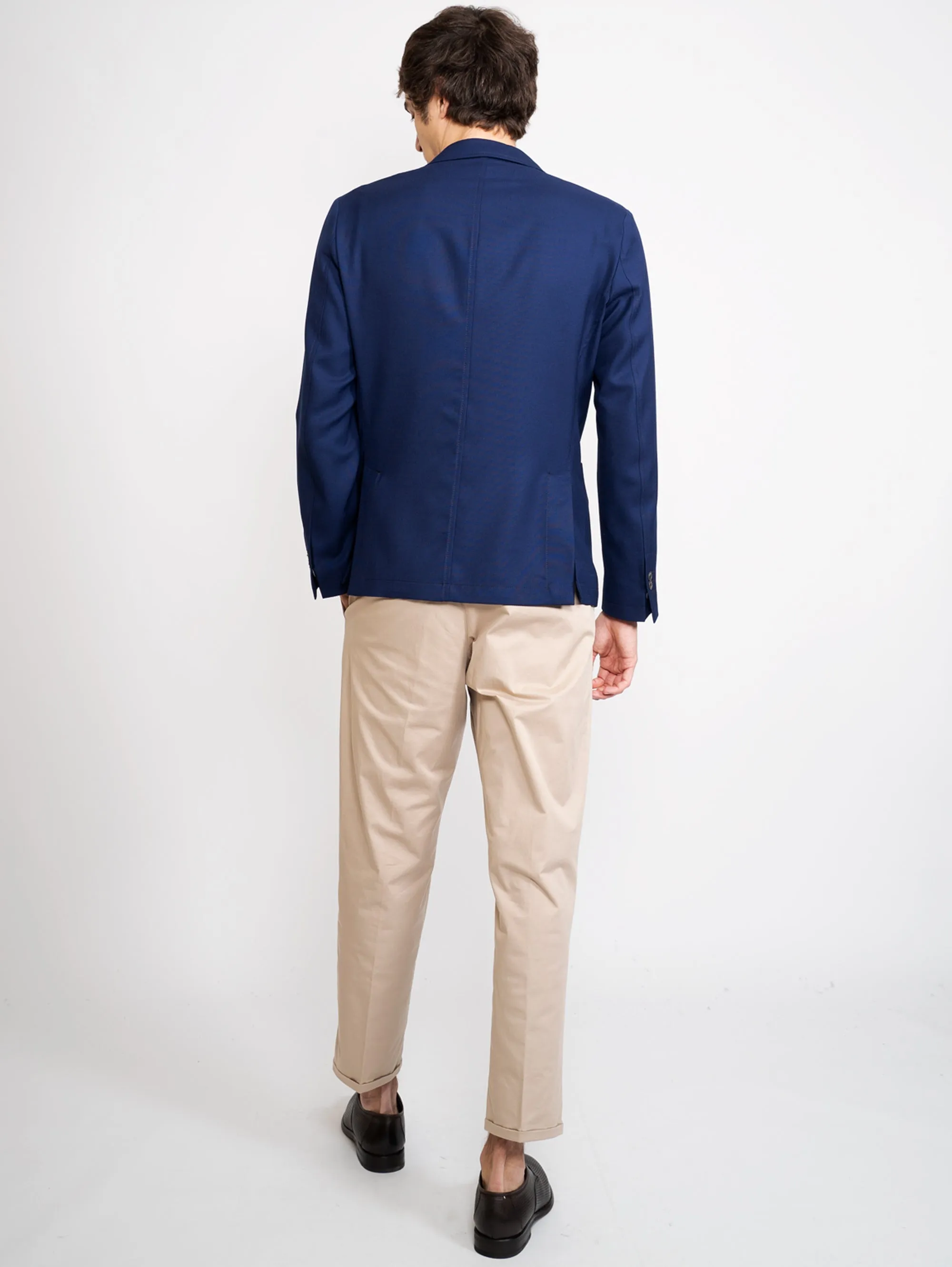 Giacca Slim in Micro Armatura Blu