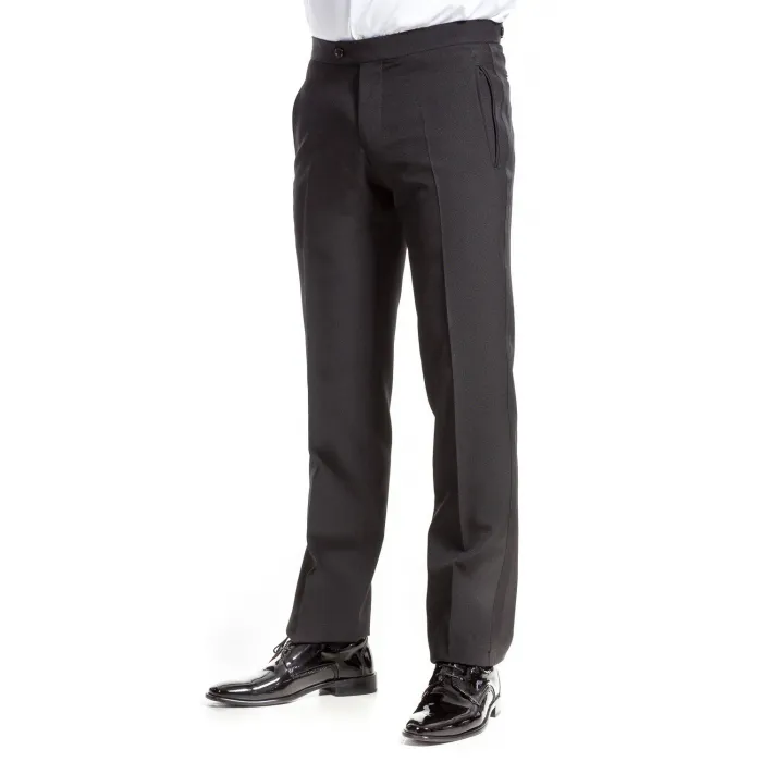 Henk ter Horst Microfibra Pantaloni formali da Smoking slim fit Nero