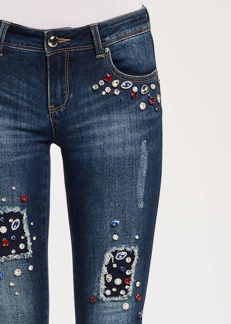 Jeans skinny con patch