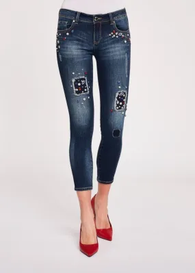 Jeans skinny con patch