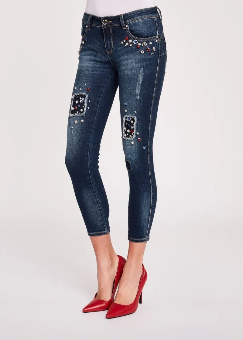 Jeans skinny con patch