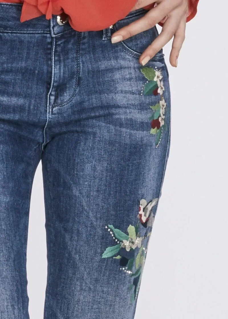 Jeans skinny con ricamo