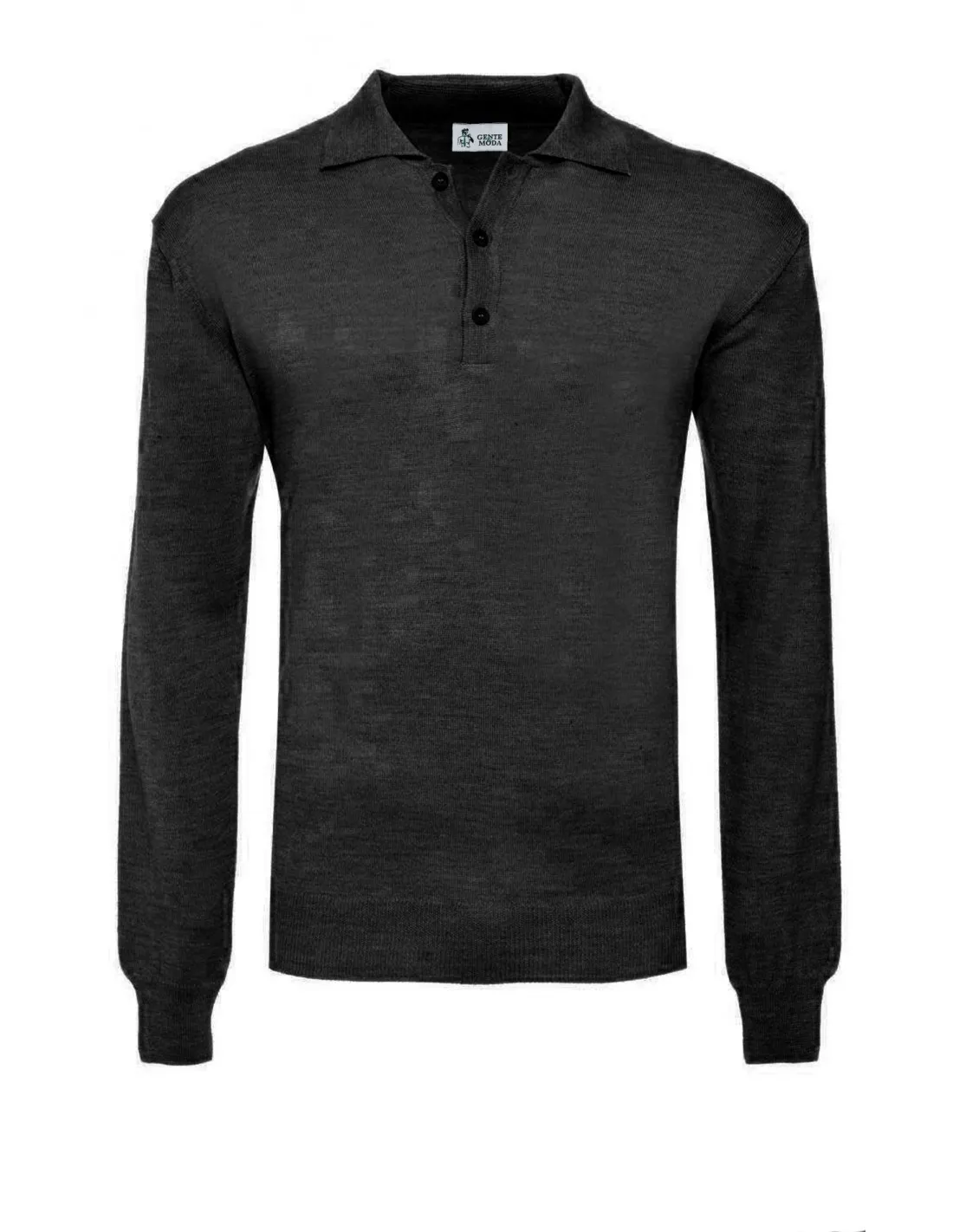 Maglia polo lana merino 4 stagioni grigio
