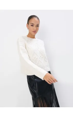 Maglione con trama decorativa