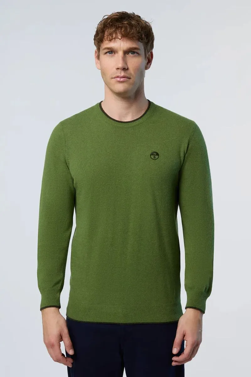 Maglione girocollo in cashmere uomo Verde