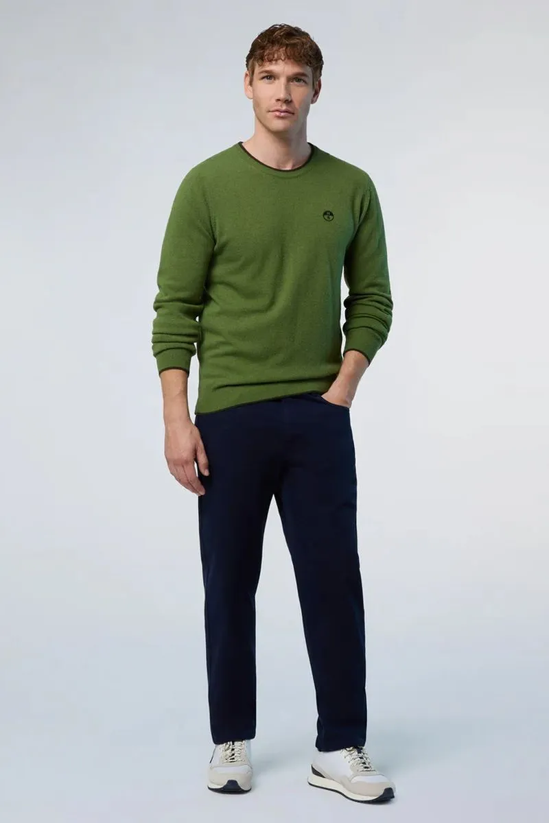 Maglione girocollo in cashmere uomo Verde