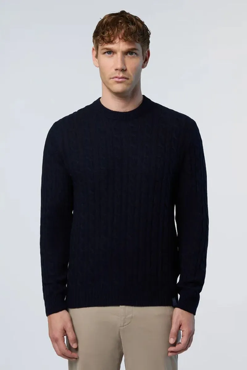 Maglione in cashmere a trecce uomo Blu