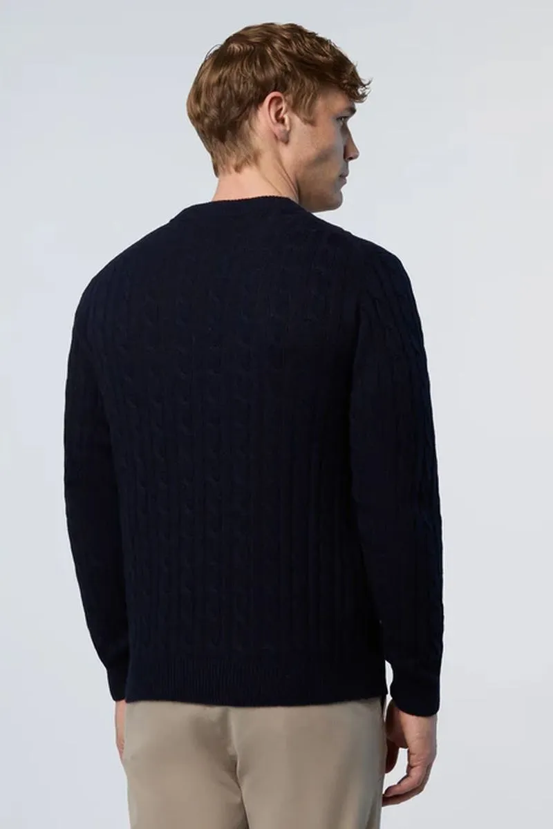 Maglione in cashmere a trecce uomo Blu