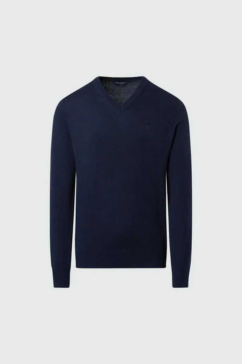 Maglione in cotone e lana uomo Blu