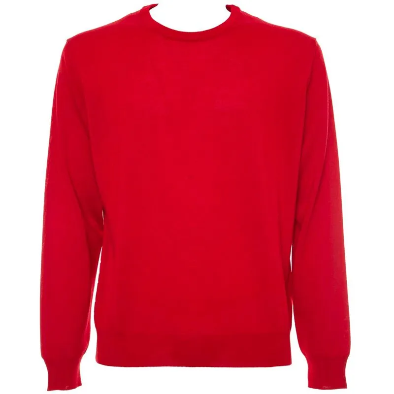 Maglione rosso in lana merino triplo ritorto 