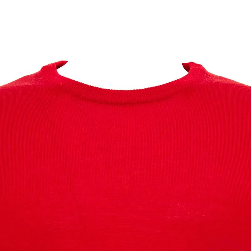 Maglione rosso in lana merino triplo ritorto 