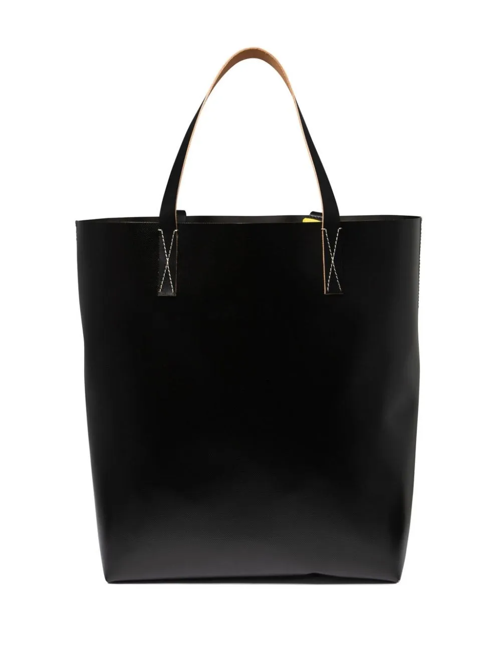 Marni-borsa tote in pelle con stampa logo