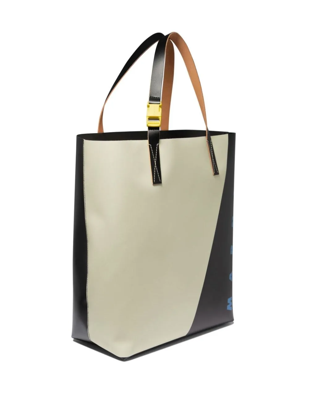 Marni-borsa tote in pelle con stampa logo