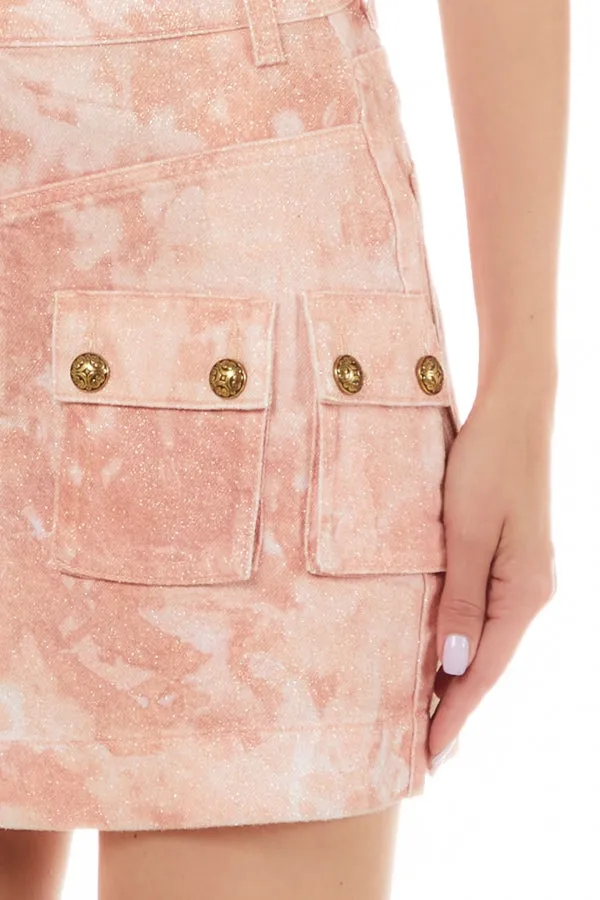 Mini Gonna in Denim  / Rosa