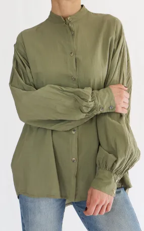 Off-on – Camicia mussola coreana – Verde militare