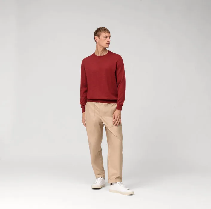 Olymp red barolo merino wool regular fit round neck