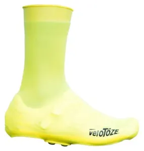 Paio di Copriscarpe Velotoze Alti in silicone con bottoni a pressione Viz Yellow