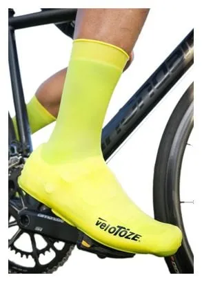 Paio di Copriscarpe Velotoze Alti in silicone con bottoni a pressione Viz Yellow