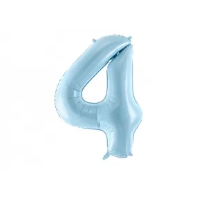 Palloncino Mylar a Forma di Numero 4 Azzurro