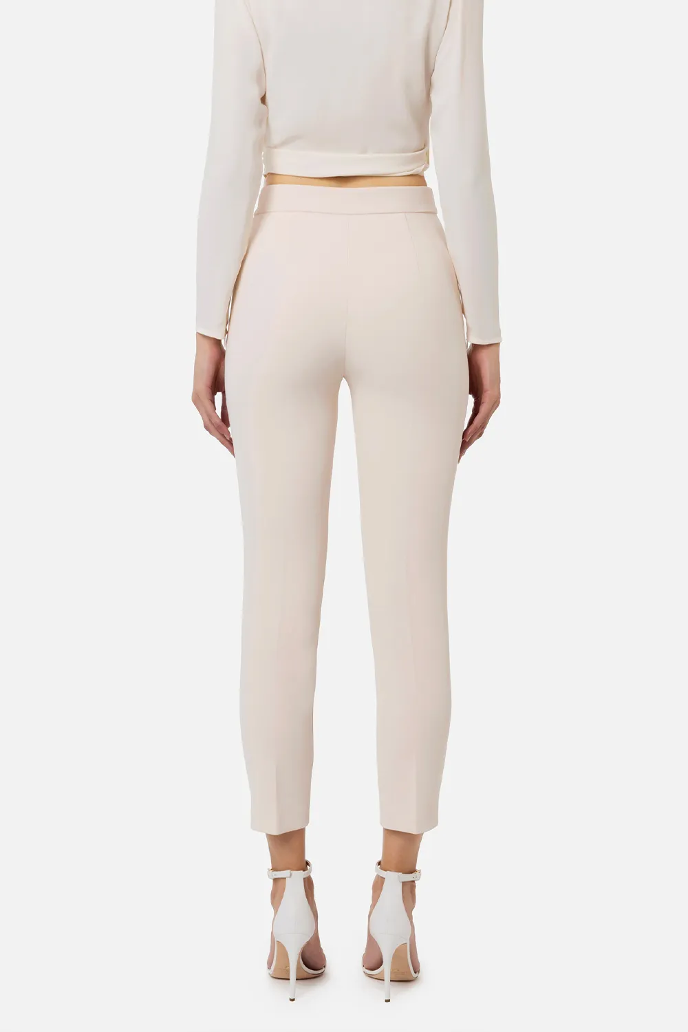Pantalone Dritto in Crêpe Stretch