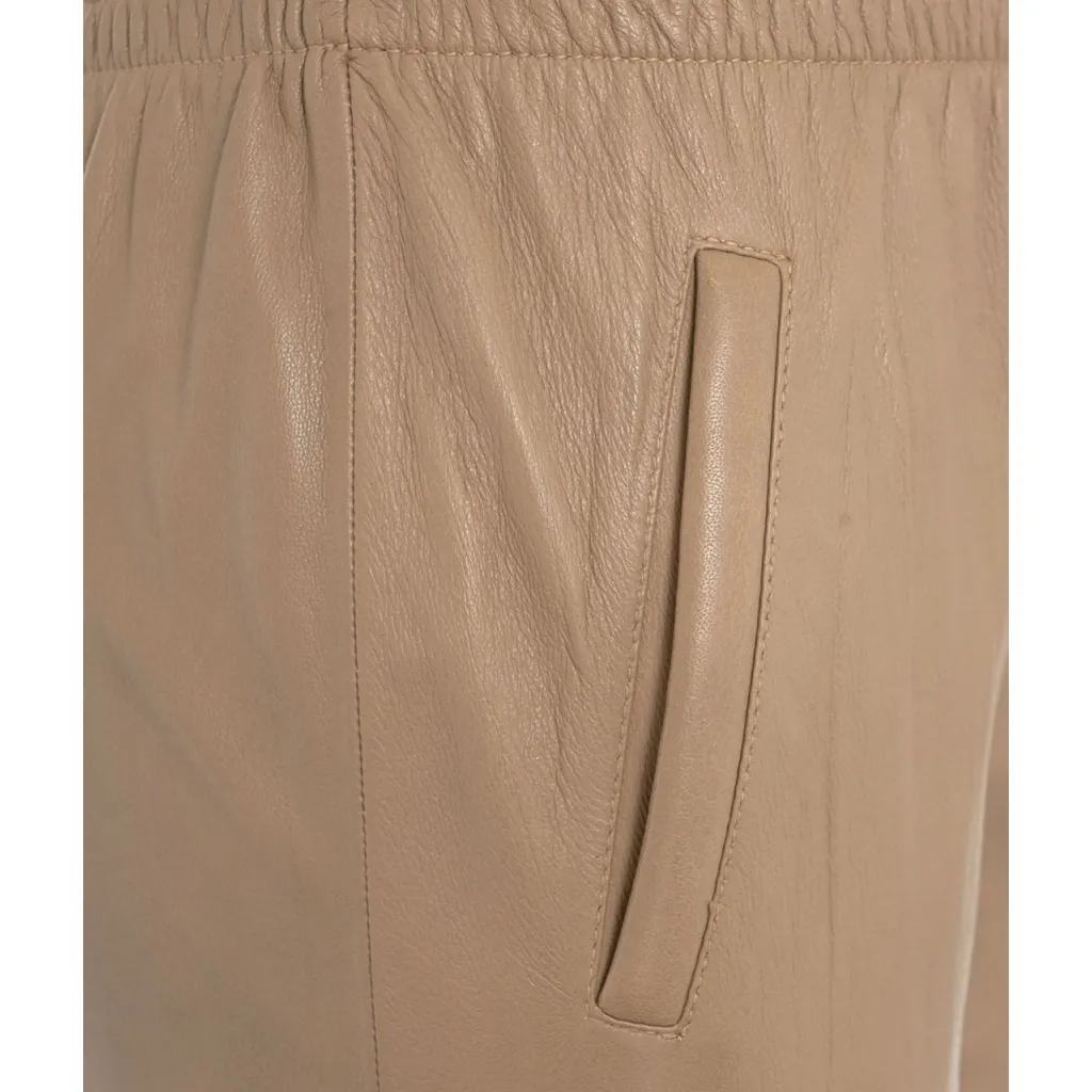 Pantalone in pelle Gift beige