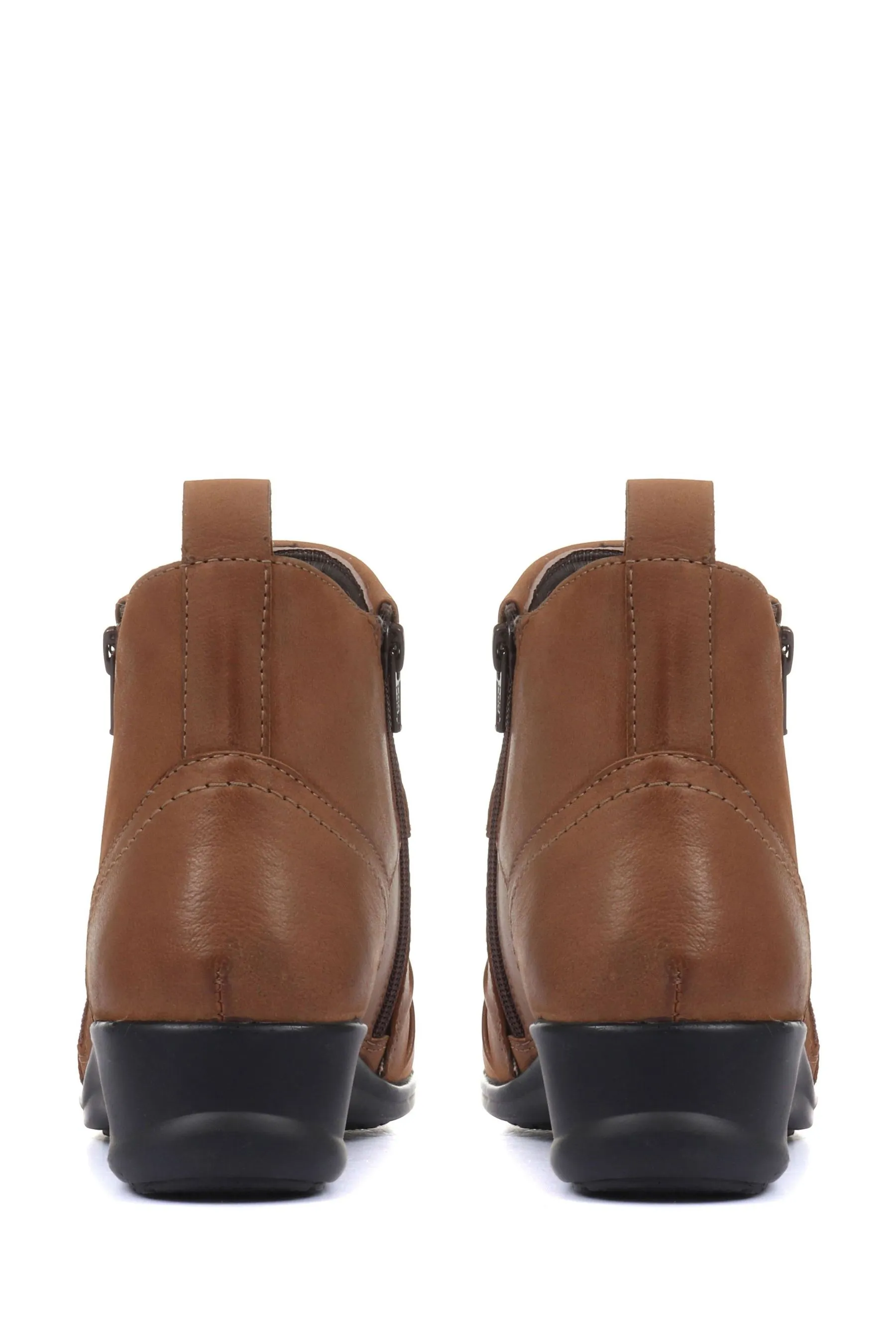 Pavers Ladies - Stivali alla caviglia in pelle con doppia zip